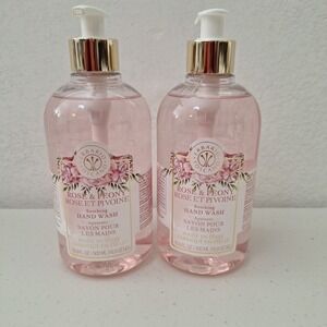 2 Pack Erbario Toscano Rose & Peony Soothing Hand Wash | 16.9 oz Each | Italy